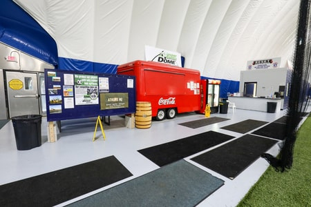 Food truck and reception area at the Soccer Centre Dome